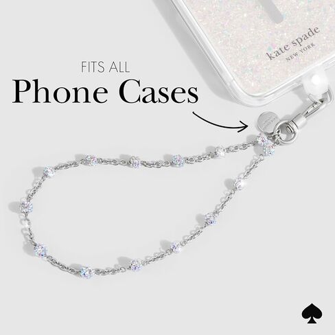 Kate Spade New York Phone Charm - Detachable Cell Phone Lanyard - Dazzle Chain Silver in Saudi Arabia