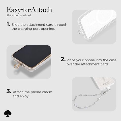 Kate Spade New York Phone Charm - Detachable Cell Phone Lanyard - Dazzle Chain Silver in Saudi Arabia