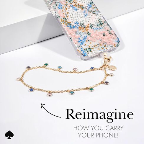 Kate Spade New York Phone Charm - Detachable Cell Phone Lanyard - Dazzle Chain Silver in Saudi Arabia