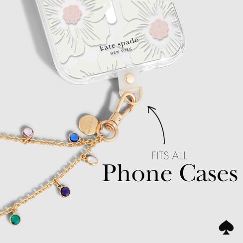 Kate Spade New York Phone Charm - Detachable Cell Phone Lanyard - Dazzle Chain Silver in Saudi Arabia