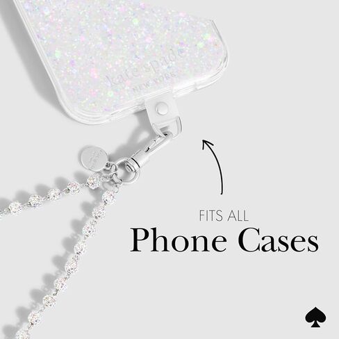 حلية هاتف Kate Spade New York - حبل للهاتف الخلوي قابل للفصل - سلسلة فضية مبهرة in Kuwait