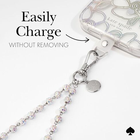 حلية هاتف Kate Spade New York - حبل للهاتف الخلوي قابل للفصل - سلسلة فضية مبهرة in Kuwait