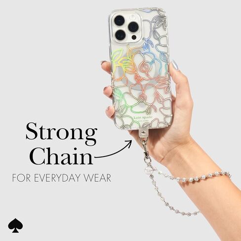 حلية هاتف Kate Spade New York - حبل للهاتف الخلوي قابل للفصل - سلسلة فضية مبهرة in Kuwait