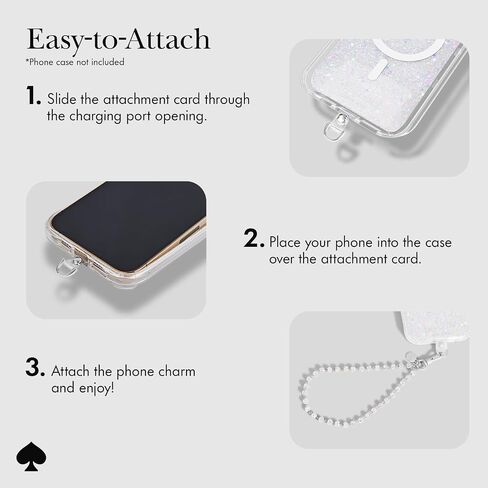 حلية هاتف Kate Spade New York - حبل للهاتف الخلوي قابل للفصل - سلسلة فضية مبهرة in Kuwait