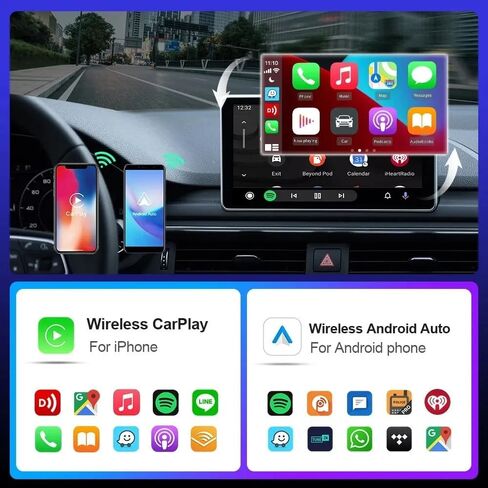 EKIY New Mini Carplay Wireless Adapter Compatible for Both Carplay and Android Auto | Wired to Wireless Carplay Converter | Wired to Wireless Android Auto Converter in Saudi Arabia