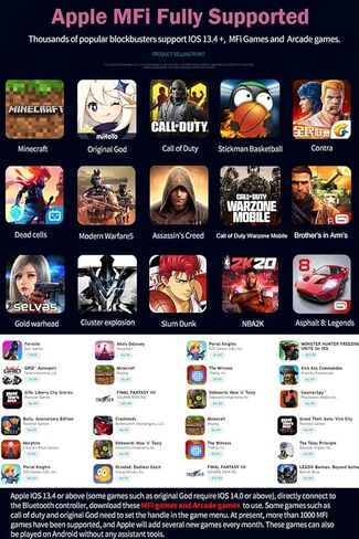 وحدة تحكم في الألعاب المحمولة من arVin لأجهزة iPhone Android مع دعم CASE، ومشغل Hall، وTurbo، ووحدة تحكم الألعاب اللاسلكية عصا التحكم السحابية لأجهزة Xbox Game Pass/Call of Duty Mobile/Genshin/Roblox/Diablo in Kuwait