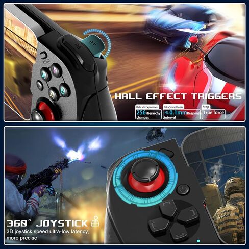 arVin Mobile Gaming Controllrt for iPhone Android with CASE Support, Hall Trigger, Turbo, Wireless Gamepad Joystick Cloud Gaming Controller for Xbox Game Pass/Call of Duty Mobile/Genshin/Roblox/Diablo in Saudi Arabia