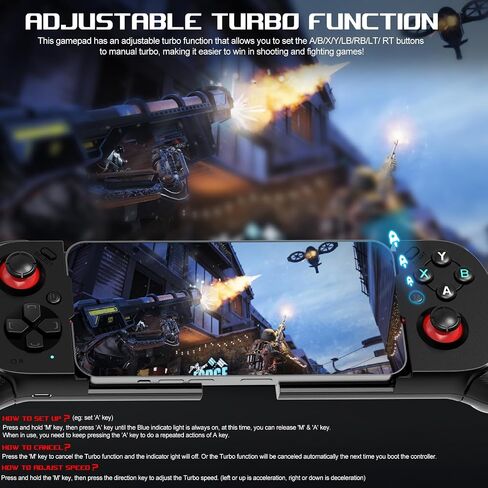 arVin Mobile Gaming Controllrt for iPhone Android with CASE Support, Hall Trigger, Turbo, Wireless Gamepad Joystick Cloud Gaming Controller for Xbox Game Pass/Call of Duty Mobile/Genshin/Roblox/Diablo in Saudi Arabia