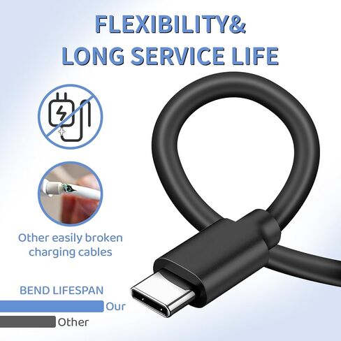 شاحن تابلت سريع بقدرة 15 واط لأجهزة Kindle Fire اللوحية مع كابل USB C وMicro USB بطول 10 أقدام مناسب لجهاز Kindle Paperwhite وAmazon Fire Max 11 وNew Fire HD 7 8 10 11 Plus للأطفال in Kuwait