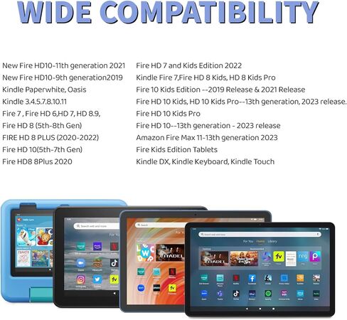 شاحن تابلت سريع بقدرة 15 واط لأجهزة Kindle Fire اللوحية مع كابل USB C وMicro USB بطول 10 أقدام مناسب لجهاز Kindle Paperwhite وAmazon Fire Max 11 وNew Fire HD 7 8 10 11 Plus للأطفال in Kuwait