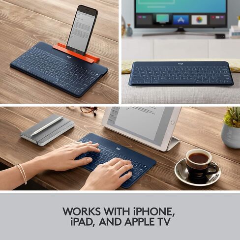Logitech Keys-to-Go Bluetooth Keyboard for Windows and Android - Graphite | Portable Bluetooth tablet, built-in cover, slim & compact, for Windows, Android, Linux, iPad, iPhone, Mac, Apple TV in Kuwait