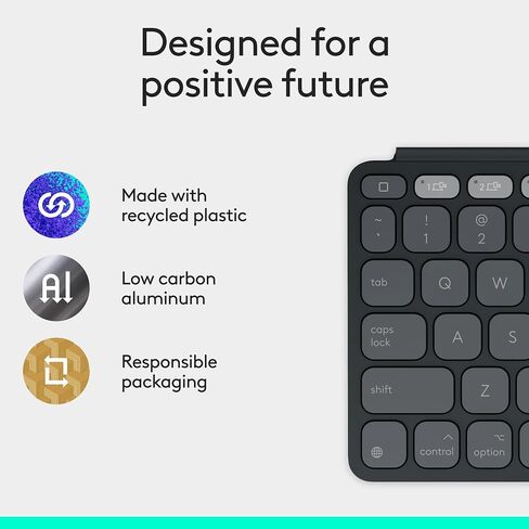 Logitech KEYS-to-GO 2 Portable Bluetooth Tablet Keyboard with Built-in Cover, Slim & Compact Wireless Keyboard for Windows, Android, Linux, iPad, iPhone, Mac, Apple TV - Graphite in Saudi Arabia
