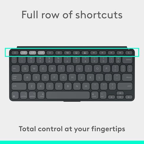 Logitech KEYS-to-GO 2 Portable Bluetooth Tablet Keyboard with Built-in Cover, Slim & Compact Wireless Keyboard for Windows, Android, Linux, iPad, iPhone, Mac, Apple TV - Graphite in Saudi Arabia