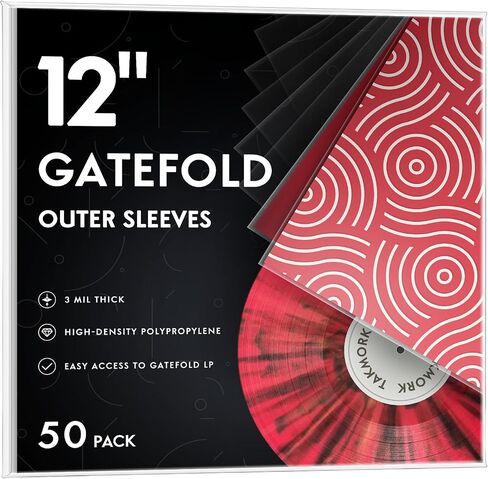 Gatefold Record Sleeves Albums Covers: 12 inch Vinyl Record Outer Sleeves 3 Mil Plastic Clear LP Protective Sleeves, 10pcs in Kuwait