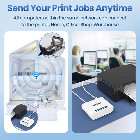 يدعم خادم الطباعة اللاسلكي ما يصل إلى 3 أجهزة USB عبر الشبكة المحلية، ومشاركة الطابعة أو الماسح الضوئي باستخدام USB2.0 سهل الإعداد، مع شبكة سلكية أو واي فاي للمكتب المنزلي والشركات الصغيرة LK300EW in Kuwait