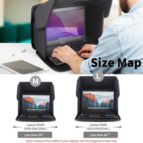 Laptop Sun Shade,Laptop Sun Glare Shield Privacy Cover for Working Outside, Laptop Sun Hood Foldable & Portable Shield Cover Laptop Hood Outside Glare 14''(Patent Pending) in Saudi Arabia