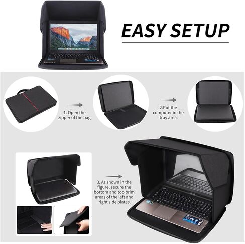 Laptop Sun Shade,Laptop Sun Glare Shield Privacy Cover for Working Outside, Laptop Sun Hood Foldable & Portable Shield Cover Laptop Hood Outside Glare 14''(Patent Pending) in Saudi Arabia