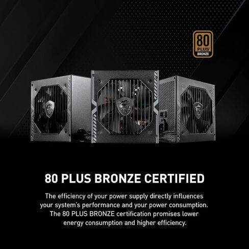 MSI MAG A650BN Gaming Power Supply - 80 Plus Bronze Certified 650W - Compact Size - ATX PSU in Saudi Arabia