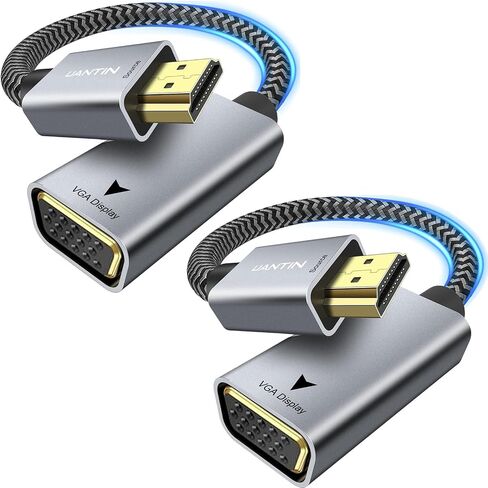 5 Pack HDMI to VGA Adapter |Anti-Interference Gold-Plated Plugs| 1080P Aluminum HDMI Computer to VGA Monitor Braided Converter (Male to Female) for PC,Laptop,Xbox,Graphics Card,Monitor More in Saudi Arabia