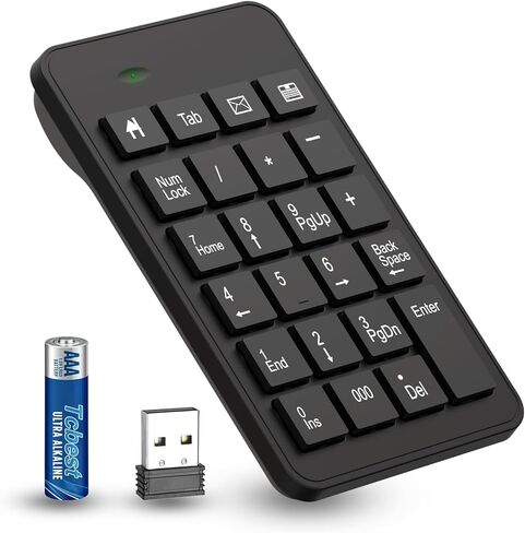 Wireless Number Pad with Battery, Enhanced Efficiency with 23 Keys Numeric Keypad Upgraded Version of 10 key USB Keyboard Financial Accounting Numpad for Laptop, PC, Notebook, Desktop,Surface Pro in Saudi Arabia