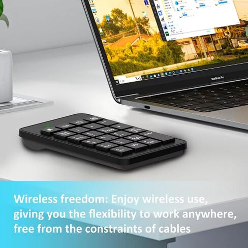 Wireless Number Pad with Battery, Enhanced Efficiency with 23 Keys Numeric Keypad Upgraded Version of 10 key USB Keyboard Financial Accounting Numpad for Laptop, PC, Notebook, Desktop,Surface Pro in Saudi Arabia