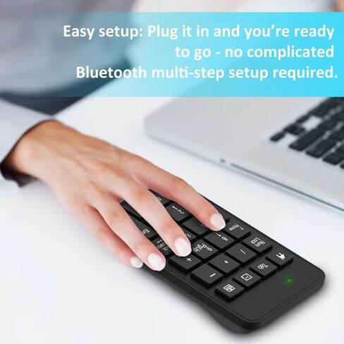Wireless Number Pad with Battery, Enhanced Efficiency with 23 Keys Numeric Keypad Upgraded Version of 10 key USB Keyboard Financial Accounting Numpad for Laptop, PC, Notebook, Desktop,Surface Pro in Saudi Arabia