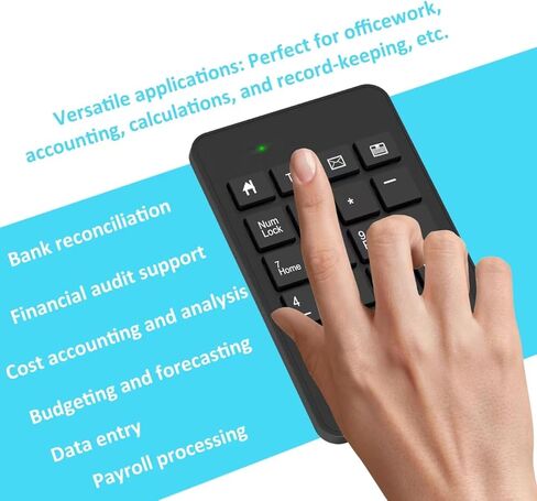 Wireless Number Pad with Battery, Enhanced Efficiency with 23 Keys Numeric Keypad Upgraded Version of 10 key USB Keyboard Financial Accounting Numpad for Laptop, PC, Notebook, Desktop,Surface Pro in Saudi Arabia