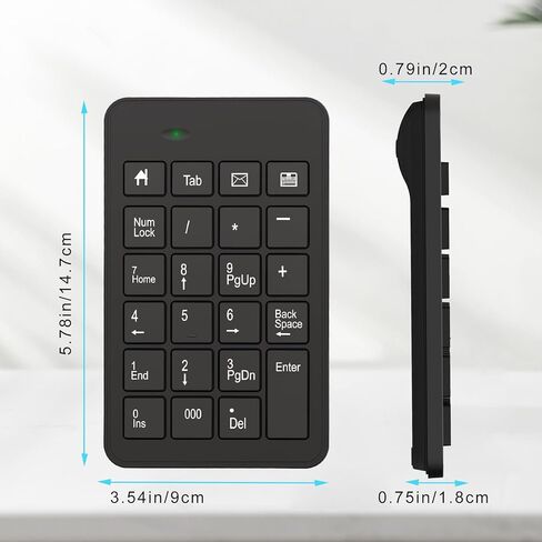 Wireless Number Pad with Battery, Enhanced Efficiency with 23 Keys Numeric Keypad Upgraded Version of 10 key USB Keyboard Financial Accounting Numpad for Laptop, PC, Notebook, Desktop,Surface Pro in Saudi Arabia