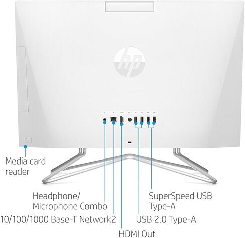 HP All-in-One Desktop Computer, 21.5" 1080P FHD Display, 8GB RAM, 512GB PCIe SSD, Intel Celeron Processor, Webcam, WiFi, HDMI, RJ-45, Wired Keyboard & Mouse, w/WOWPC Bundle, Windows 11 Pro in Saudi Arabia