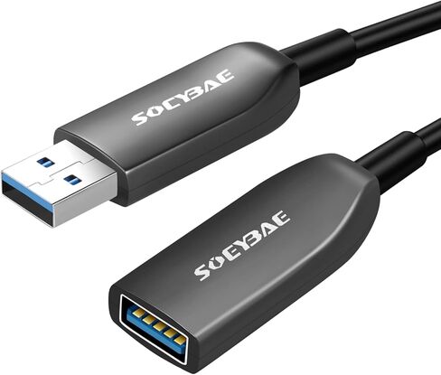 كابل تمديد USB 3.0 بطول 15 قدم/5 متر، كابل USB 3.0 من الألياف الضوئية ذكر A إلى أنثى عالي السرعة 5 جيجابت في الثانية، سلك موسع لنقل البيانات، متوافق مع USB 2.0 in Kuwait
