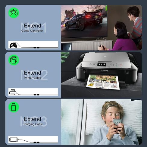 كابل تمديد USB 3.0 بطول 15 قدم/5 متر، كابل USB 3.0 من الألياف الضوئية ذكر A إلى أنثى عالي السرعة 5 جيجابت في الثانية، سلك موسع لنقل البيانات، متوافق مع USB 2.0 in Kuwait