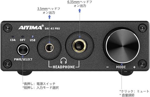 ترقية AIYIMA DAC مضخم سماعة الرأس DAC-A5pro جهاز فك ترميز الصوت بصري/محوري/USB رقمي إلى محول تناظري 24 بت/192 كيلو هرتز ESS9018K2M+NE5532+TPA6120 in Kuwait