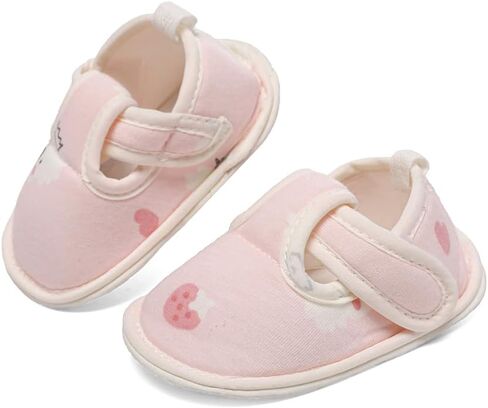 Newborn Baby Girl Dress Shoes Infant PRE-Walking Mary Jane with Bowknot Floral Lightweight Anti-Slip Princess Flat in Saudi Arabia