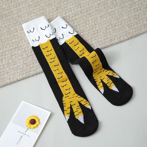 BINPURE Cute Chicken Legs Socks for Kids, Novelty Knee High Chicken Socks Funny Gifts for Baby Girl Boy Halloween Socks in Kuwait