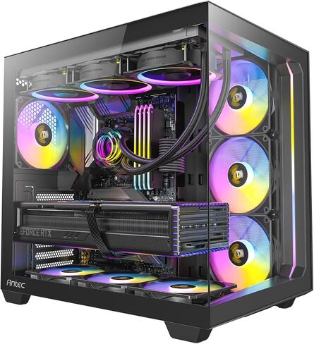 Antec C5 ARGB، مراوح ARGB PWM مقاس 7 × 120 مم متضمنة، ما يصل إلى 10 مراوح في وقت واحد، منفذ Type-C 3.2 Gen 2، لوحات أمامية وجانبية من الزجاج المقوى غير الملحوم، دعم مشعاع 360 مم، حافظة كمبيوتر ATX متوسطة البرج in Kuwait