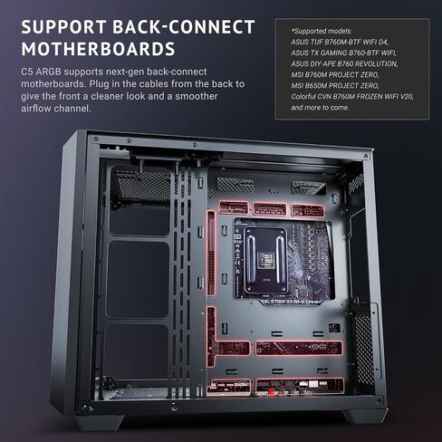 Antec C5 ARGB، مراوح ARGB PWM مقاس 7 × 120 مم متضمنة، ما يصل إلى 10 مراوح في وقت واحد، منفذ Type-C 3.2 Gen 2، لوحات أمامية وجانبية من الزجاج المقوى غير الملحوم، دعم مشعاع 360 مم، حافظة كمبيوتر ATX متوسطة البرج in Kuwait