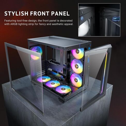 Antec C5 ARGB، مراوح ARGB PWM مقاس 7 × 120 مم متضمنة، ما يصل إلى 10 مراوح في وقت واحد، منفذ Type-C 3.2 Gen 2، لوحات أمامية وجانبية من الزجاج المقوى غير الملحوم، دعم مشعاع 360 مم، حافظة كمبيوتر ATX متوسطة البرج in Kuwait