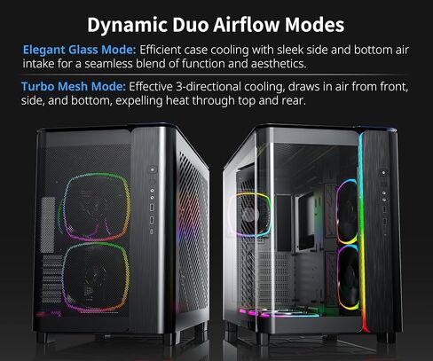 MONTECH King 95 Dual-Chamber ATX Mid-Tower PC Gaming Case, High-Airflow Toolless Panels, Sturdy Curved Tempered Glass Front and Side Panel, ARGB Lighting, King 95 Black US in Saudi Arabia