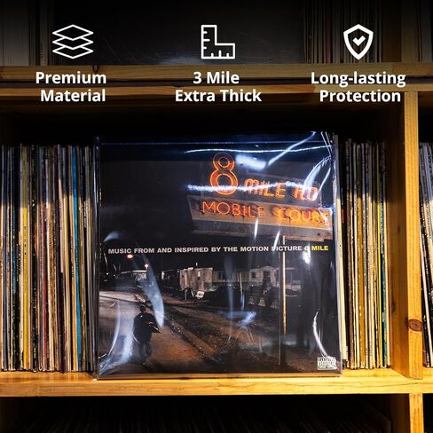 50 قطعة من أكمام الفينيل القياسية الخارجية، أكمام الفينيل القياسية 3 مل، أكمام خارجية من الفينيل مقاس 12.75 بوصة، أكمام خارجية مسجلة لألبوم فينيل LP فردي ومزدوج مقاس 12 بوصة in Kuwait