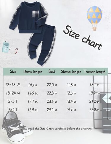 Baby Boy Clothes Pure Color Block Plaid Pocket Long Sleeve Top and Pant Sets in Saudi Arabia