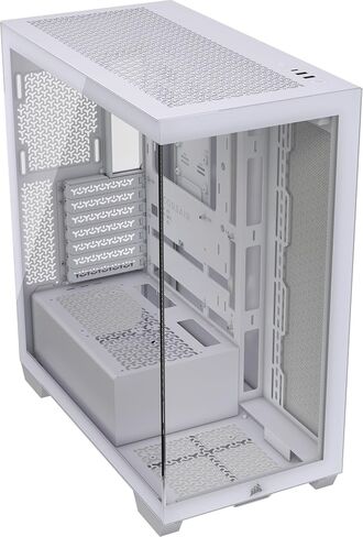 CORSAIR 3500X ARGB Mid-Tower ATX PC Case – Panoramic Tempered Glass – Reverse Connection Motherboard Compatible – 3X CORSAIR RS120 ARGB Fans Included – White in Saudi Arabia