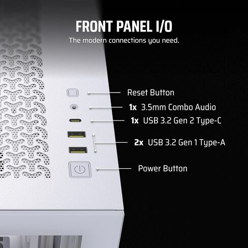 CORSAIR 3500X ARGB Mid-Tower ATX PC Case – Panoramic Tempered Glass – Reverse Connection Motherboard Compatible – 3X CORSAIR RS120 ARGB Fans Included – White in Saudi Arabia