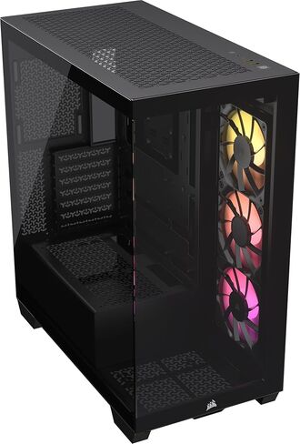 CORSAIR 3500X ARGB Mid-Tower ATX PC Case – Panoramic Tempered Glass – Reverse Connection Motherboard Compatible – 3X CORSAIR RS120 ARGB Fans Included – White in Saudi Arabia