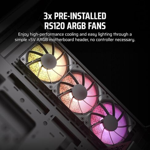 CORSAIR 3500X ARGB Mid-Tower ATX PC Case – Panoramic Tempered Glass – Reverse Connection Motherboard Compatible – 3X CORSAIR RS120 ARGB Fans Included – White in Kuwait