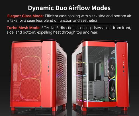 MONTECH King 95 Dual-Chamber ATX Mid-Tower PC Gaming Case, High-Airflow Toolless Panels, Sturdy Curved Tempered Glass Front and Side Panel, ARGB Lighting, King 95 Black US in Saudi Arabia