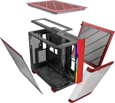 MONTECH King 95 Dual-Chamber ATX Mid-Tower PC Gaming Case, High-Airflow Toolless Panels, Sturdy Curved Tempered Glass Front and Side Panel, ARGB Lighting, King 95 Black US in Saudi Arabia