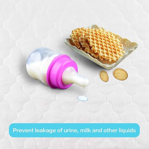 Bassinet Mattress Protector Compatible with Foalom, Newton, Skylar Baby Bassinet, 2 Pack, Waterproof Quilted 3 in 1 Rectangle Bassinet Mattress Pad Cover, White, 35" x 20" in Saudi Arabia
