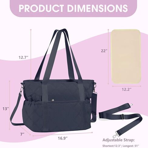 Large Crossbody Diaper Bag Tote for Baby Nappy Bag with Changing Pad Tote Baby Bag, Mommy Bag Baby Storage Bag in Saudi Arabia