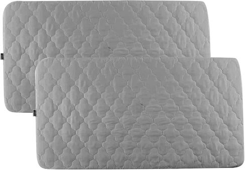 Bassinet Mattress Protector Compatible with Foalom, Newton, Skylar Baby Bassinet, 2 Pack, Waterproof Quilted 3 in 1 Rectangle Bassinet Mattress Pad Cover, White, 35" x 20" in Saudi Arabia