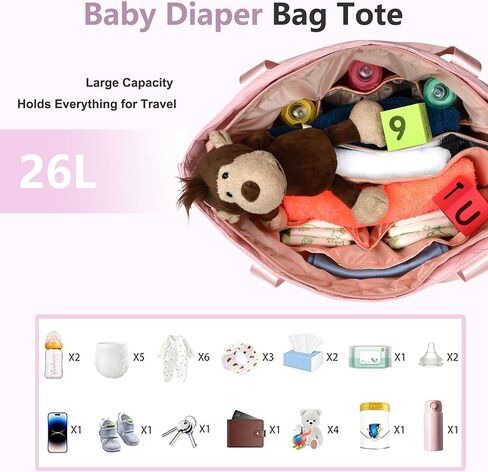 Large Crossbody Diaper Bag Tote for Baby Nappy Bag with Changing Pad Tote Baby Bag, Mommy Bag Baby Storage Bag in Saudi Arabia